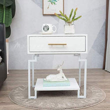 RCLD Comodini Toilette Iron Art Sofa Side Bed Ferro + Metallo (Color : White, Size : 50 * 40 * 55cm)
