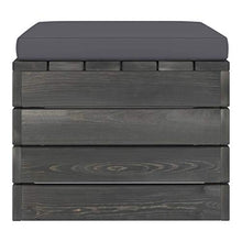 vidaXL Pouf da Giardino su Pallet con Cuscino in Legno di Pino