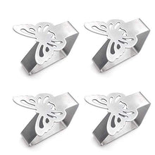 Molinter, fermatovaglia, fermatovaglia in acciaio inox, per ristorante, feste, picnic, buffet, 4 pezzi (farfalla)