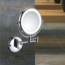 HGXC Specchio da Barba con Touch Screen ingranditore Specchio da Bagno Rotondo a Doppia Faccia Specchio cosmetico allungabile Girevole