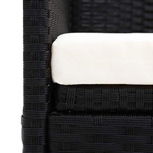 SKM Divano da Giardino con Tettoia in Polyrattan Nero