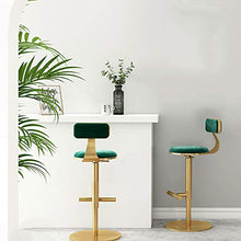 NBXLHAO Sgabello Alto, Poltrona Elevabile Manuale, Flanella/Cuscino, 65-80 Cm, Sedia Gambe Oro/Nero, per Salone di Bellezza, Cucina, Camera da Letto,Backrest-B