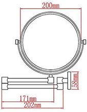 HCMNME - Specchio cosmetico girevole a 360 gradi, doppio lato, allungabile, rotondo, per la rasatura in camera da letto, bagno, da parete