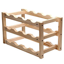 N/Z Home Equipment Stemware Racks 12 Bottle Wooden Stackable Wine Rack Freestanding for Table Bar or Counter Modern Minimalist Design Easy Assembly Sweet And Dry Wines for Bar Kitchen Cabinet