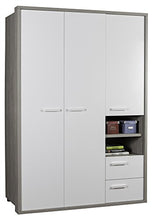 Composad Armadio Linea Mi Piace 3 Ante e 2 cassetti Rovere Gessato e Bianco Lucido