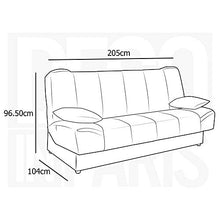 Divano letto clic clac convertibile in tessuto beige Alton