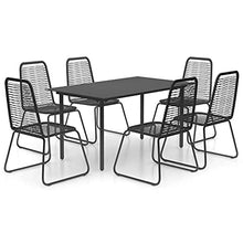 vidaXL Set da Pranzo da Giardino 7 pz in Rattan PVC Nero
