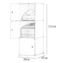 Armadio semplicità 3 Porte Locker Organizzatore di Plastica A 3 Strati 3-Gitter Ripiani Cube Abbigliamento Piedi Camera da Letto Casa Blu 39X47X111CM MXJ61