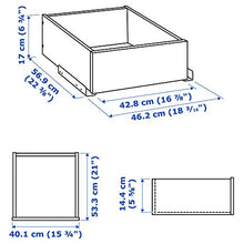 KOMPLEMENT cassetto con frontale in vetro 42,8x56,9x16 cm nero-marrone