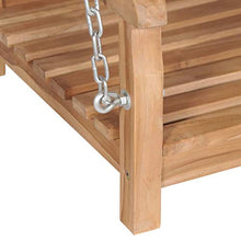 SKM Dondolo in Legno Massello di Teak 120x60x57,5 cm Marrone