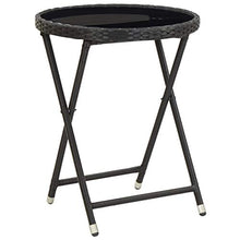 FAMIROSA Set da Bistrot per Giardino 3 pz in Polyrattan e Vetro Nero-8378