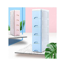 Comò e cassettiere Cassettiera Armadietto portaoggetti Armadio portaoggetti Scaffale da Cucina Armadio Laterale Stretto Armadio Laterale a 5 Strati (Color : Blue)
