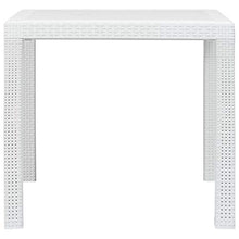 E E-NICES Tavolo da Giardino Bianco 79x79x72 cm in Plastica Stile Rattan
