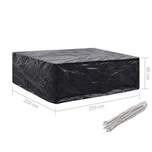 E E-NICES Copertura per Mobili da Giardino con 8 Occhielli 250x210x90 cm