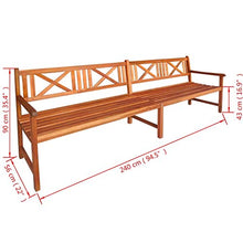FAMIROSA Panchina da Giardino 240 cm in Legno Massello d'Acacia