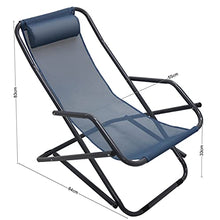 Homecall Sedia a dondolo pieghevole in alluminio colore blu