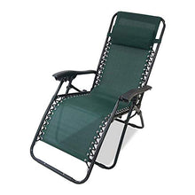 Todeco Sdraio per Giardino, Sedia Pieghevole A gravità Zero, 165 x 112 x 65 cm, Verde, con Cuscino, Textilene, Carico Massimo: 100 kg, Materiale: Acciaio