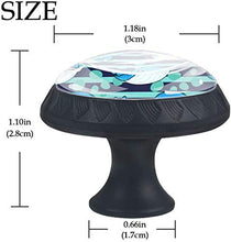 Marine Dolphins Green Dark Stripes Pomelli per Porta Set di 4 Pomelli per Mobili Manopole per Cassetti Cucina Armadio Vetro
