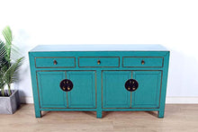 Yajutang credenza cassettiera cinese 4 ante 3 cassetti turchese