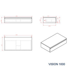 Composizione di mobili Vision 1000 bianco opaco - specchio e lavabo da appoggio a scelta