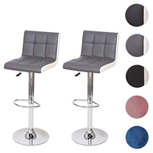 Mendler Set 2X sgabelli Lounge HWC-G87 Ecopelle Base cromata Grigio Bianco