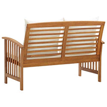 Panchina da giardino con cuscino, 119 cm, in legno di acacia
