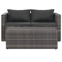 SKM Set Divani da Giardino 6 pz con Cuscini in Polyrattan Grigio (51.3kg)