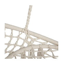 BaiJaC Sedute multifunzionali, Sling di Cotone Nappa Rotondo Beige, Sedia a Battente per Cortile, Camera da Letto, Patio, Giardino, Interni, all'aperto, Amaca con Supporto