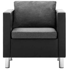 FAMIROSA Set Divani in Similpelle 2 pz Nero e Grigio Chiaro-5503