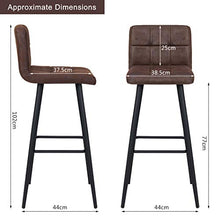 Duhome 2X Sgabelli da Bar Tessuto (Lino) Quadrato con Schienale Piedini in Legno Selezione Colore 5117A, Colore:Grigio, Materiale:Velluto