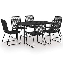 vidaXL Set da Pranzo da Giardino 7 pz in Polyrattan e Vetro