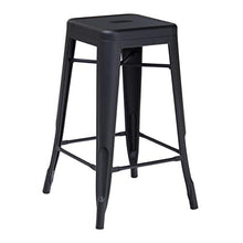 KOSMI - Sgabello da bar in metallo nero opaco, altezza sgabello alto 76 cm