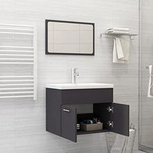 vidaXL Set Mobili da Bagno 2 pz Grigio in Truciolato