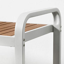 SJÄLLAND panchina, esterno 136x42x52 cm grigio chiaro/marrone chiaro
