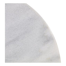 Tavolo da giardino in marmo e piede in ghisa, diametro 60 cm, colore: bianco