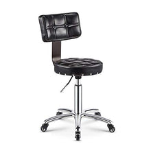 Sgabelli da Cucina con Ruote，Sgabello per Estetista con Nero Similpelle Posto a Sedere，Altezza Regolabile 70-85 cm，Capacità di Carico 160 kg，Sgabello Camera da Letto con Schienale Per Cucina, Elevato