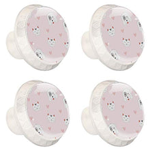 Maniglie per cassetti Manopole per cassetti Manopole rotonde Confezione da 4 per armadietto, cassetti, cassettiere, cassettiere ecc. Cane gatto dei cartoni animati