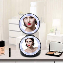 Trucco specchio con luci LED illuminato compatto da viaggio trucco dello specchio, 1X / 5X ingrandimento specchio della tasca Double Sided compatto specchio Viaggi & Specchio con AngleHeight design re
