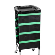 REGAL-HPQ Carrello per Parrucchiere Estetista Portaoggetti Porta con Ruote 5 Salone Barbieria Nero,Verde