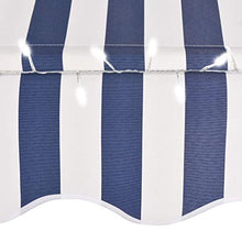vidaXL - Tenda da sole retrattile con LED, 100 cm, colore: blu/bianco