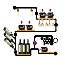 MoDi Wine Rack Retro Style Industriale Tubo di Acqua a Parete Vino Rack