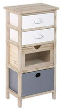 fumer Cassettiera 4 Cassetti 35x25x71 cm in Legno Massello Emily