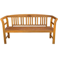Panca da giardino in legno di acacia massiccio, per esterni e interni, 157 x 45 x 82,5 cm