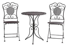 Mobili da Giardino Set Giardino Tavolo e 2 sedie in Metallo Antico Stile Marrone