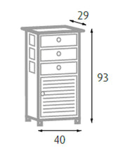 King Home C656897 Cassettiera 3 Cassetti con Anta, Bianco