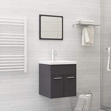 vidaXL Set Mobili da Bagno 2 pz Grigio Lucido in Truciolato