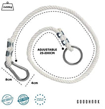 MAMOI Corda per Altalena di 100 kg | 2 x prolunga per Corda di Altalena con moschettone in Metallo | Prodotta nell'UE (Corde di prolungamento per altalene 2m)