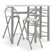 Set da Bar 3 Pezzi con Ripiani, Tavolo e 2 sedie per Case, Giardini, Bar, Pub o ristoranti Blackbarbar in Legno e Acciaio