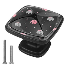 Elefante dell'acquerello Pomelli per Porta Set di 4 Pomelli per Mobili Manopole per Cassetti Cucina Armadio Vetro