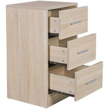 WOHNLING Comodino Olav Legno Comodino a 3 cassetti Sonoma Moderno | Design Comodino 37,5 x 68 x 35 cm | Extra Alta Comodino